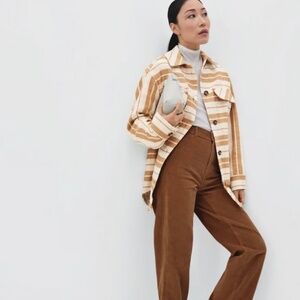 Everlane Women’s Camel Plaid The Oversized Shirt Jacket